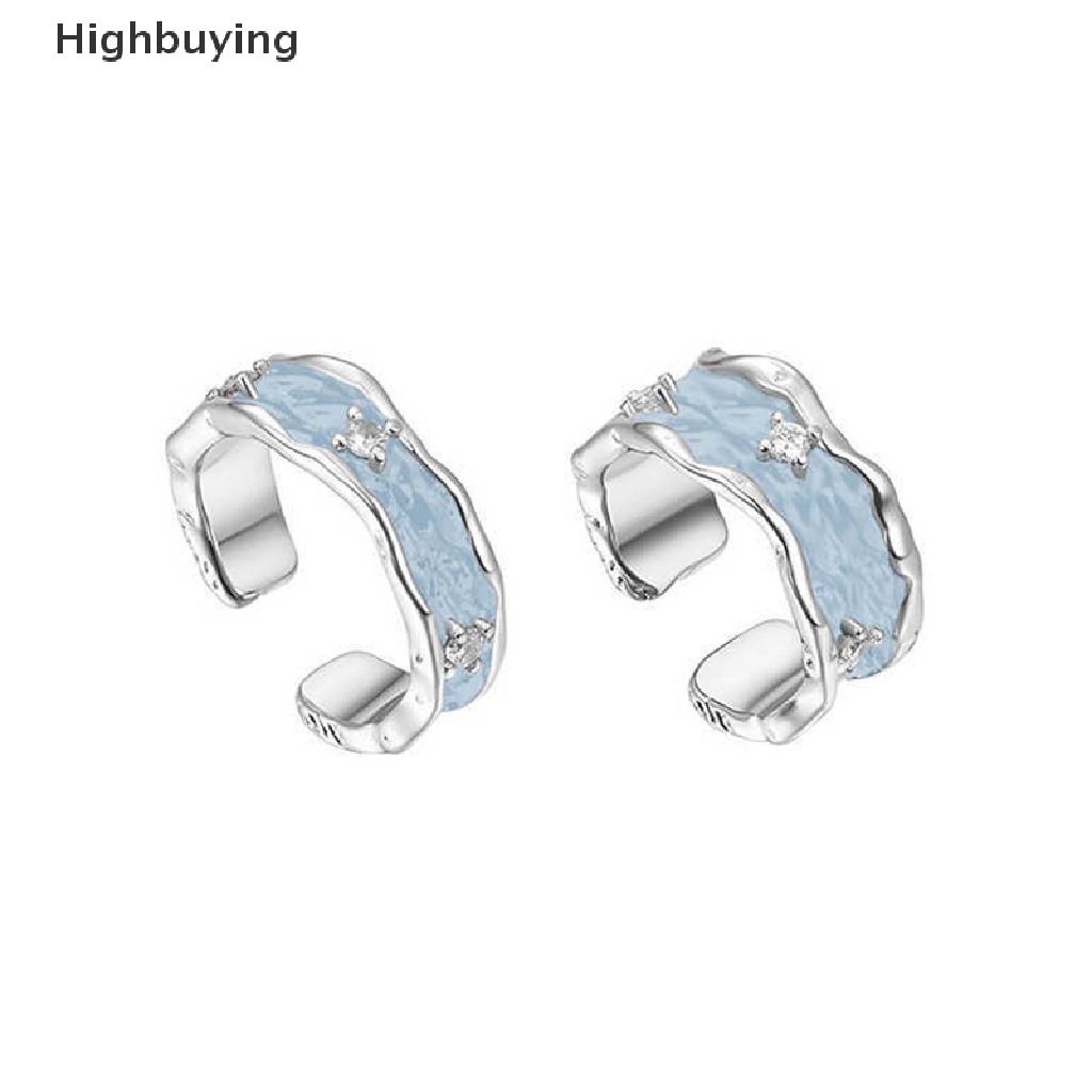 Hbid Manis Baru Fashion Tidak Teratur Cincin Untuk Wanita Buatan Tangan Bertatahkan Zirkon Terbuka Cincin Minimalis Geometris Perhiasan Adjustable Ring Glory