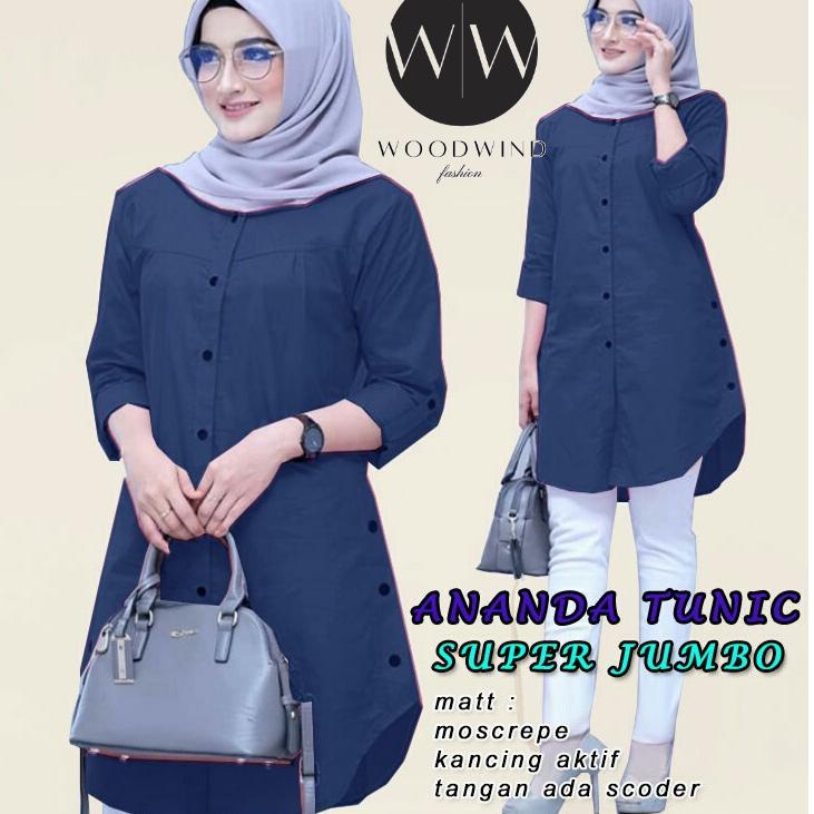 MENARIK WWW - L, XL, XXL, 3XL - TUNIK ANANDA JUMBO, PAKAIAN MUSLIM JUMBO, TUNIK WANITA MUSLIM JUMBO