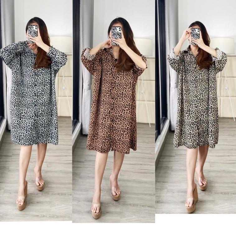 TERBARU Z97 tunic jumbo leopard / tunik leopard LD 130 / atasan tunik wanita Ld 130 / tunik jumbo 4L