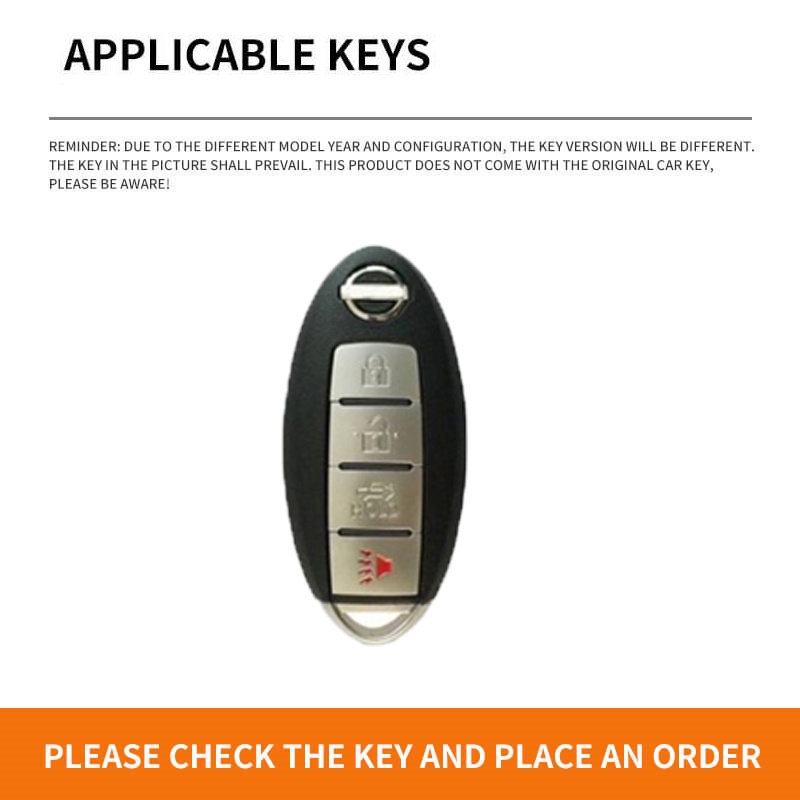 [Tersedia] Penutup Casing Kunci Mobil Bahan Kulit Zinc Alloy Untuk Nissan Almera Livina Sylphy Teana 4tombol Smart Remote key Fob