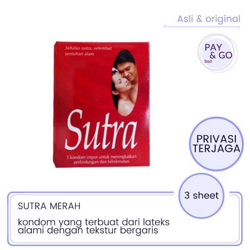 SUTRA KONDOM MERAH ISI 3 SACHET / SUTRA MERAH ISI 3 PC PRIVASI AMAN