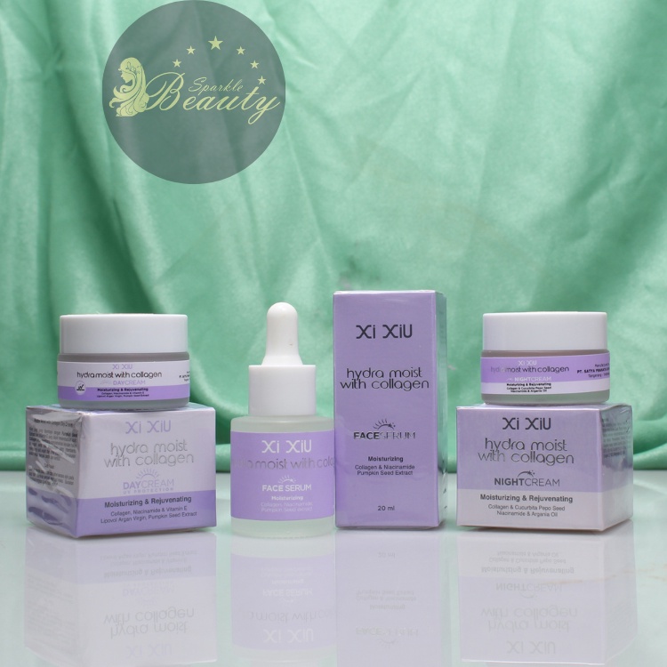 Paket 3in1 Cream Siang Malam serum XI XIU Hydra Moist/krim wajah xixiu/XI XIU brightening glow day c