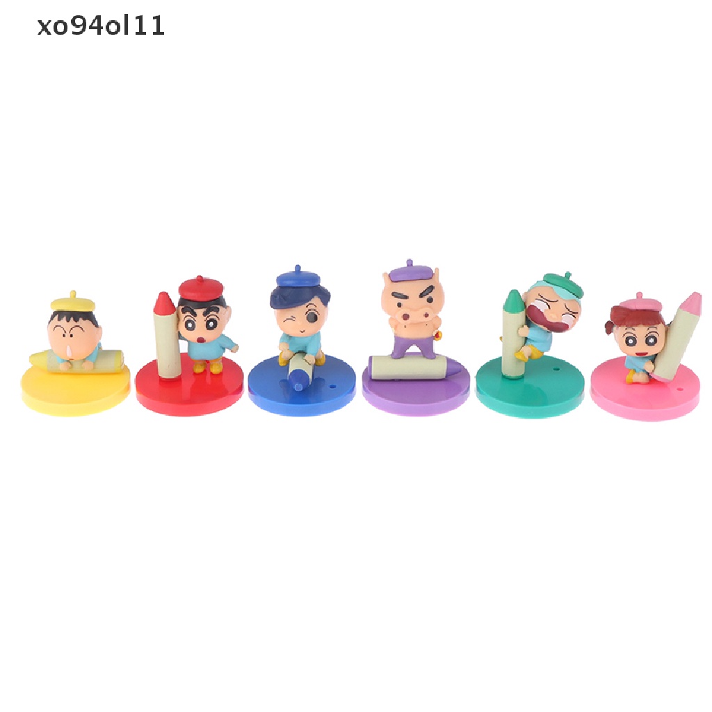 Xo 1Set Kawaii Anime Crayon Shin-Chan Figure Crayons Action Figure Mainan Kartun OL