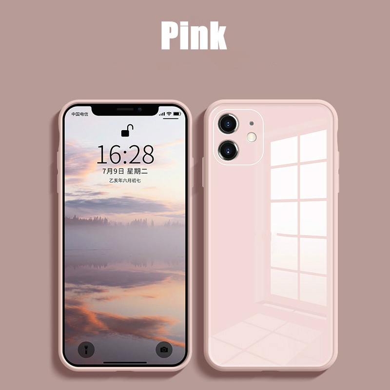Square Full-Camera Pelindung Kaca Ponsel Case Untuk iphone14 13 12 11 Pro Max X XS Max XR 78 Plus Shell Silikon Cair