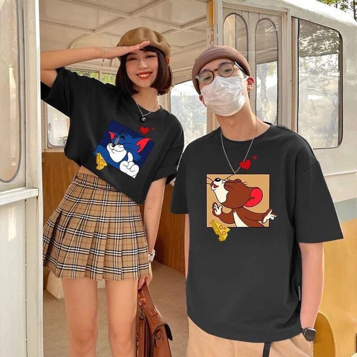 Kaos couple Tom and jerry / kaos couple pria wanita tom and jerry kekinian kaos couple cewek cwok to