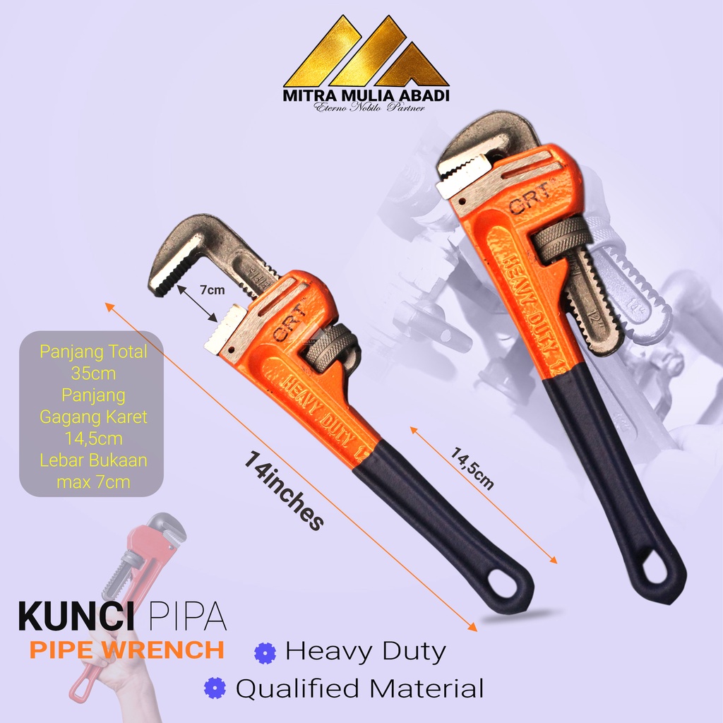 Kunci Pipa 14 inch Pipe Wrench Paip Kunci Pas Pipa