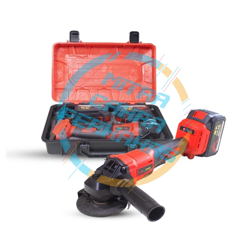 Mesin Gerinda Baterai Tangan / Cordless Angle Grinder Gerinda Cordless Brushless Lengkap BATERAI 21V 4&quot; Set Gurinda Disc Grinder