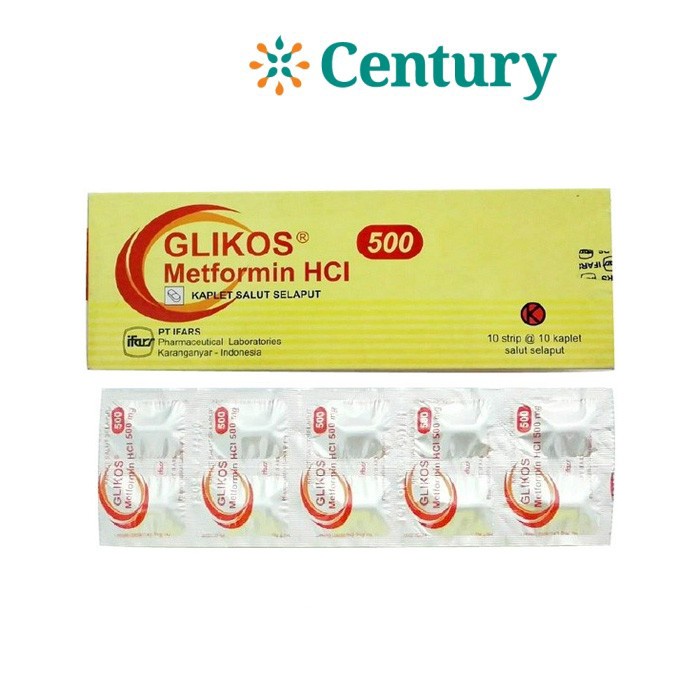 GLIKOS 500 500 MG 1 STRIP @ 10 KAPLET SALUT SELAPUT