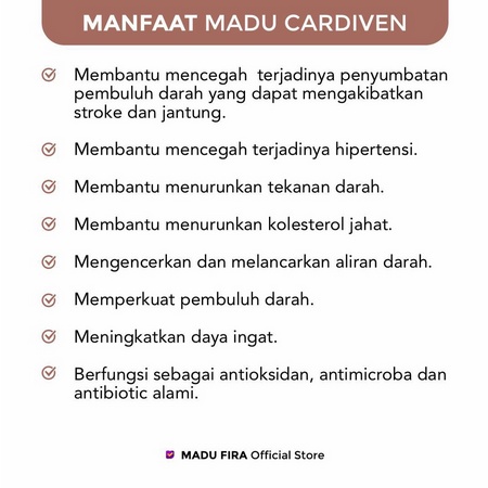 Madu Cardiven Original 280 Gram - Obat Herbal Atasi Stroke Penyakit Jantung Aritmia Lancarkan Sirkulasi Darah Berlegaitas BPOM RI