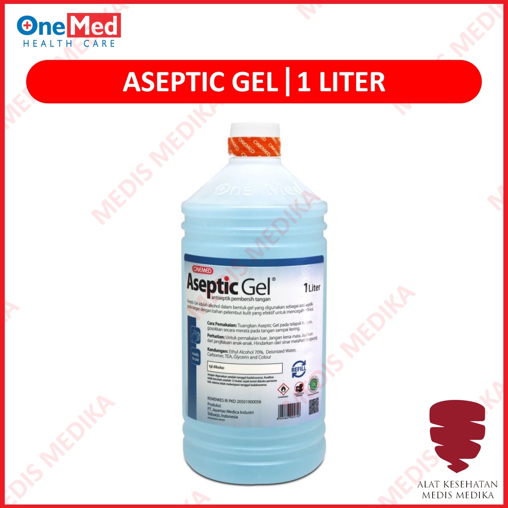 Jual Aseptic Gel Ori Liter Onemed Antiseptic Antiseptik Hand Sanitizer Pembersih Tangan Anti