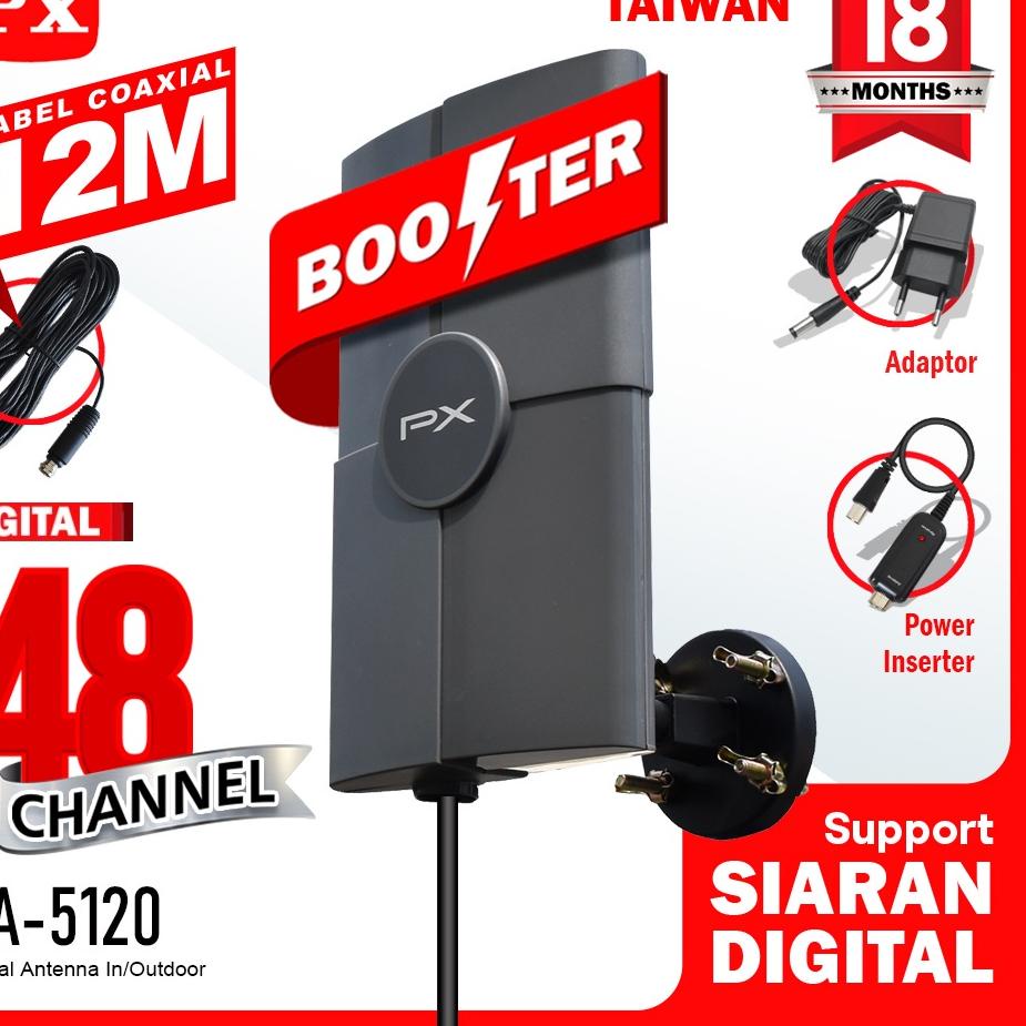 ➣ Antena TV PX DA-5120 - Antena TV PX DA-5200 Indoor / Outdoor - Antena Digital Analog + Kabel 12 Me