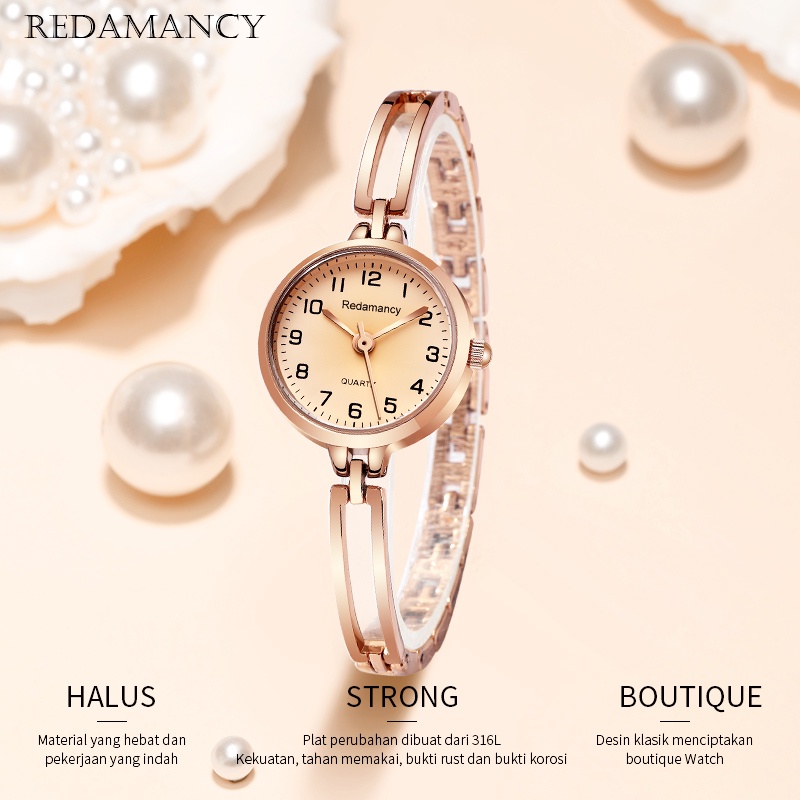 Redamancy Original Jam Tangan Wanita Anti Air Luxury Mode Jam Tangan Wanita Kecil Jam tangan kuarsa