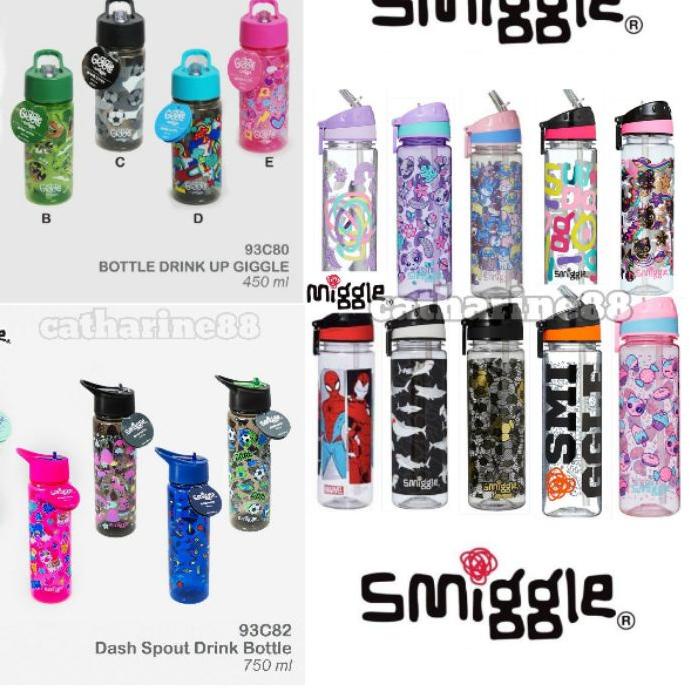 ❀ Botol Minum SMIGGLE Sedotan Bottle Anak Sekolah Robot Dino Ghost Monster Unicorn Shark Animal Cowo