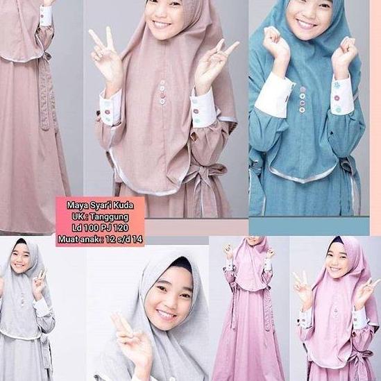♣ MAYA KIDS SYAR'I Supernova Gamis Anak 12-14thn Panjang Trendy Modern Baju Panjang Stelan Syari Pol