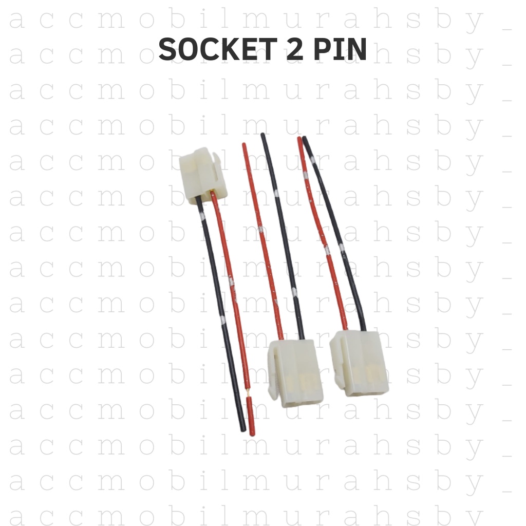 SOKET KONEKTOR / SOCKET SAMBUNG MOBIL MOTOR 2 PIN + KABEL - 2PIN CEWEK