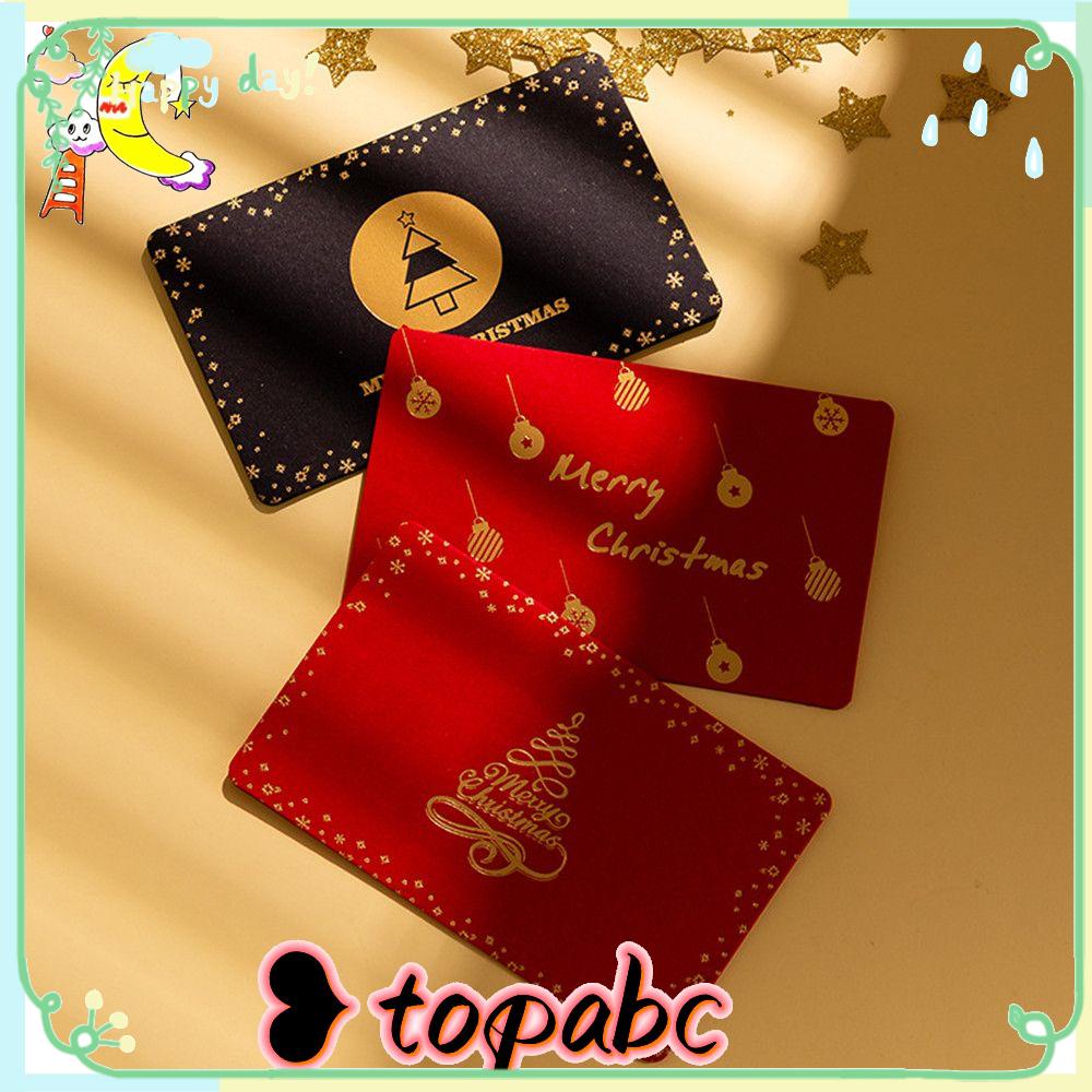 Top Kartu Ucapan Natal New Year Wedding Best Wishes Card with Amplop Stiker Kartu Pesan Bronzing