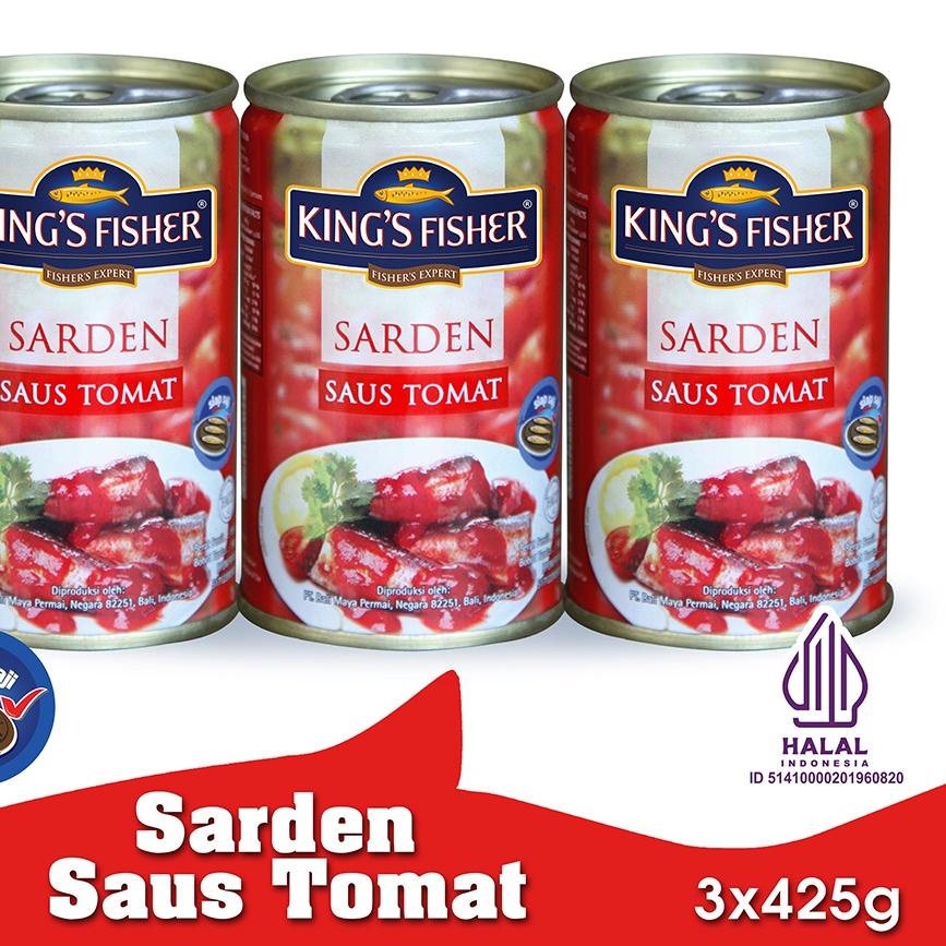 

COD |JKH|King's Fisher Paket 3 pcs Sarden saus tomat Makanan Kaleng 425 gr