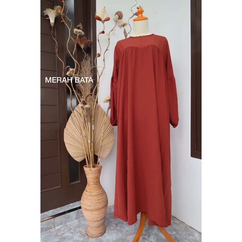 𝐏𝐆𝐌𝐓 •  ALLENA IRINA DRESS CRINKLE AIRFLOW GAMIS MUSLIMAH MAXY JUMBO