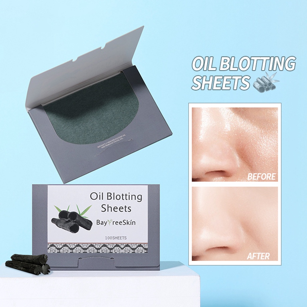 (READY) BAYFREE Green Tea Oil Bamboo Control Film Blotting Paper Kertas Minyak Wajah TL01 100pcs