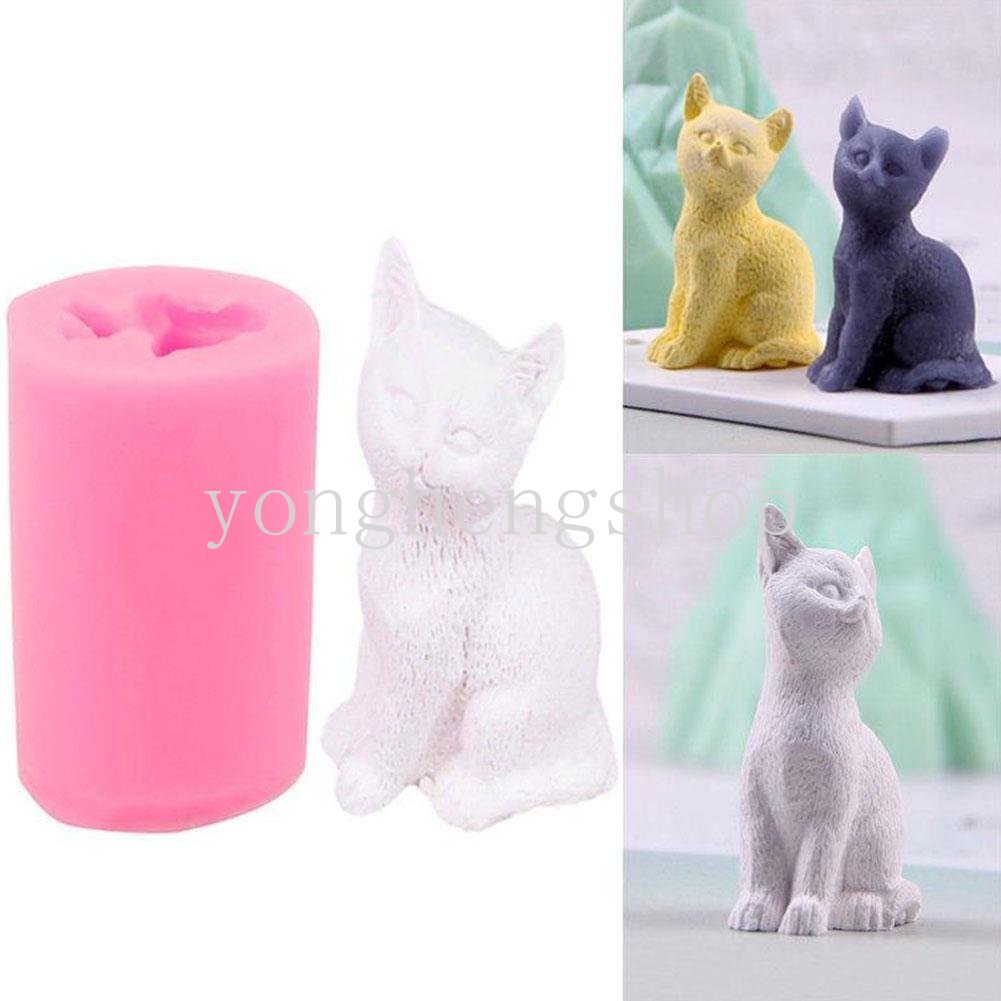 3d Lucu Kucing Berbentuk Silikon Resin Tanah Liat Sabun Cetakan Lilin Membuat Alat Fondant Cokelat Permen Cetakan Kue Dekorasi Dapur DIY Baking Mold