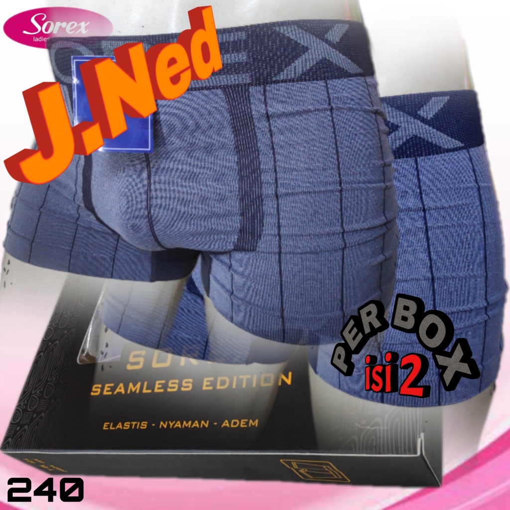 J240D 1 BOX ISI 2 PCS CELANA DALAM PRIA BOXER SOREX SIZE M - XXL