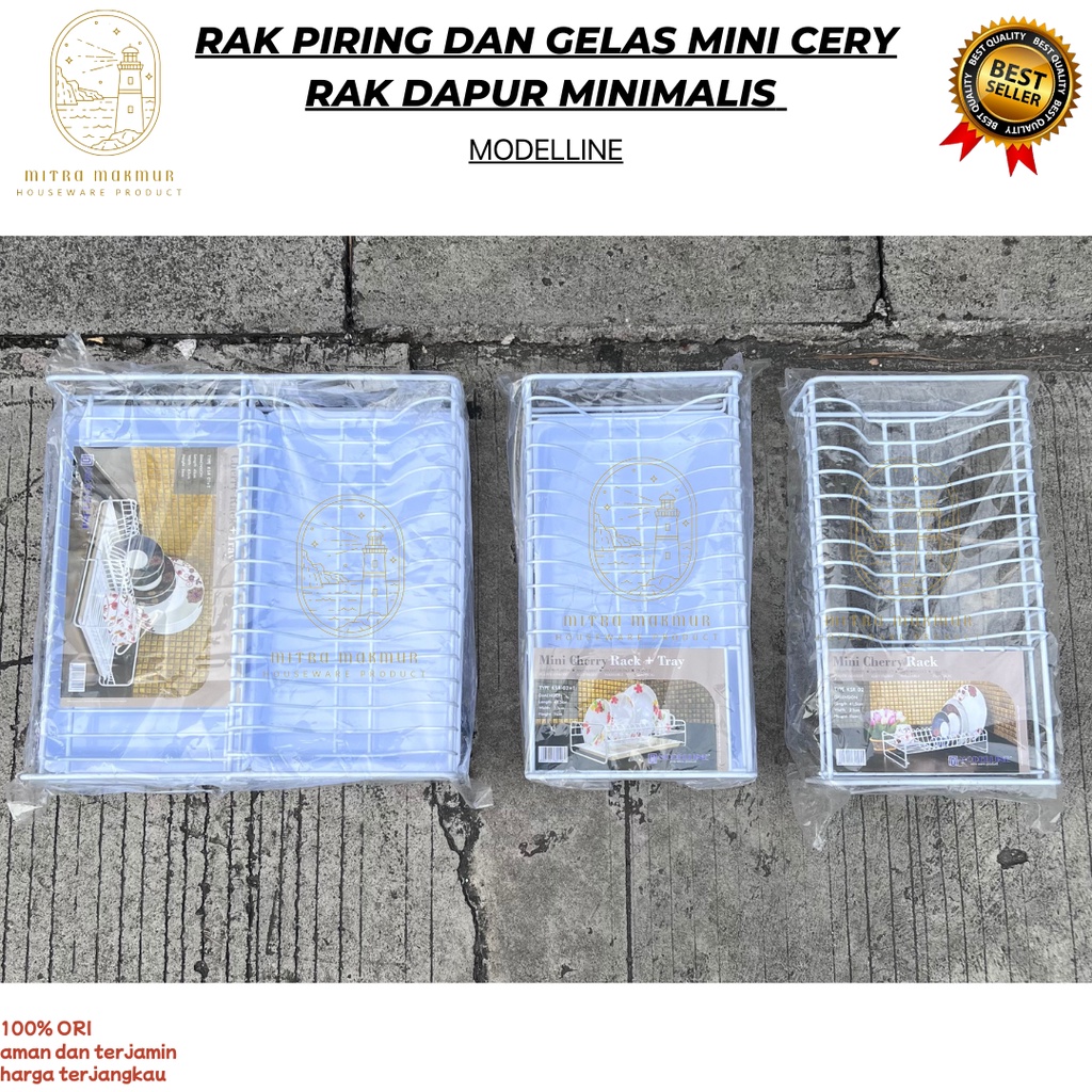 NEW!! RAK PIRING GELAS MINI POLOS DAN NAMPAN / MINI RACK CHERRY + TRAY MODELLINE