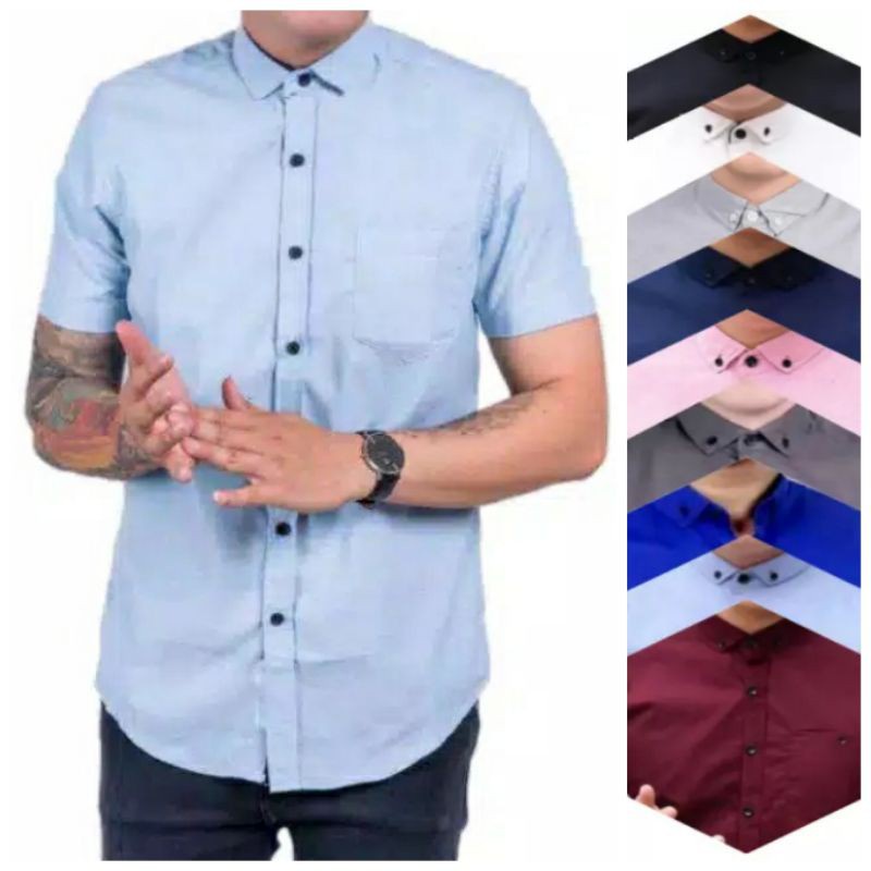 GROSIR KEMEJA PENDEK Oxford (DISTRO) GARANSI HARGA TERMURAH M L XL