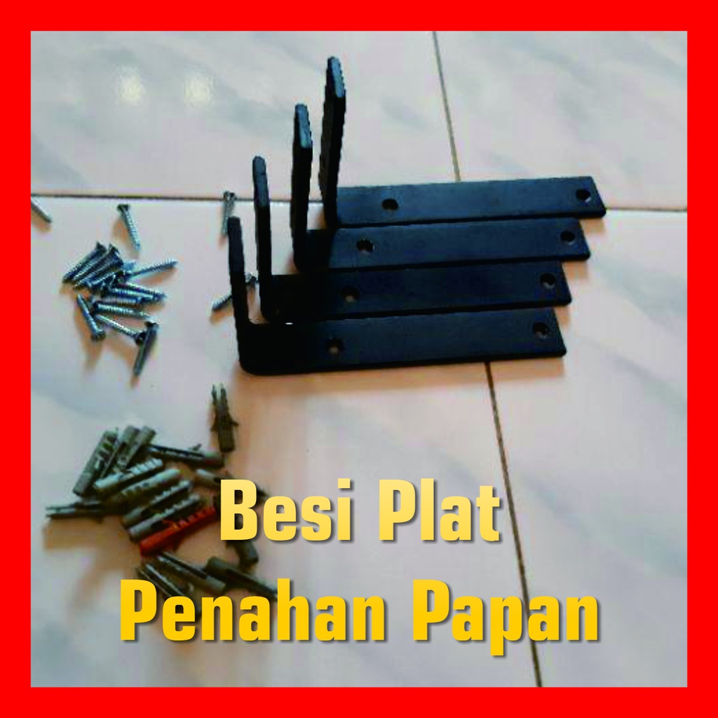 Besi Plat Penahan Papan | Bracket Siku Rak Dinding Plat Strip