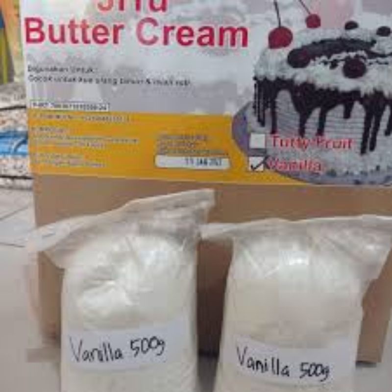 

butter cream jitu rasa vanilla/fruity 500 gr dekorasi kue tar dan isian roti
