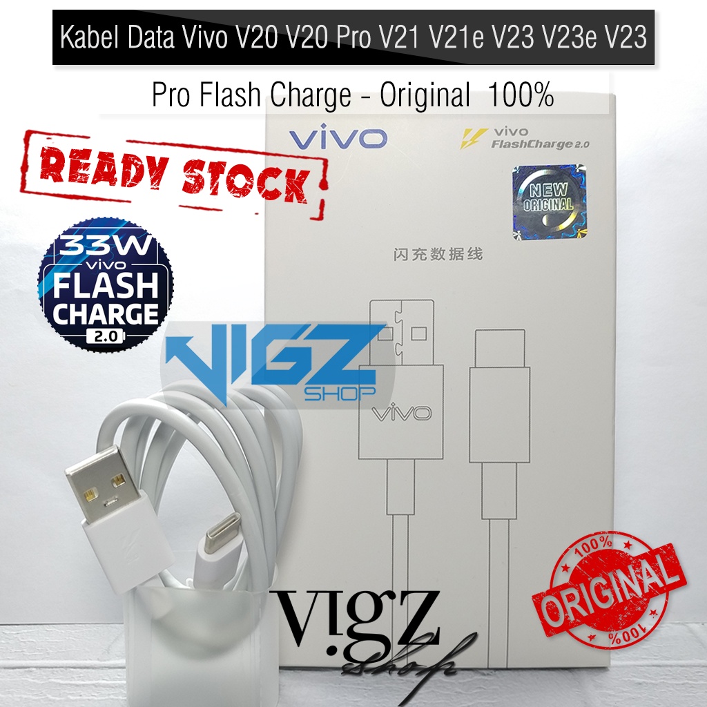 Kabel Data Vivo V20 V20 Pro V21 V21e V23 V23e V23 Pro X50 Flash Charge 33W Original 100%