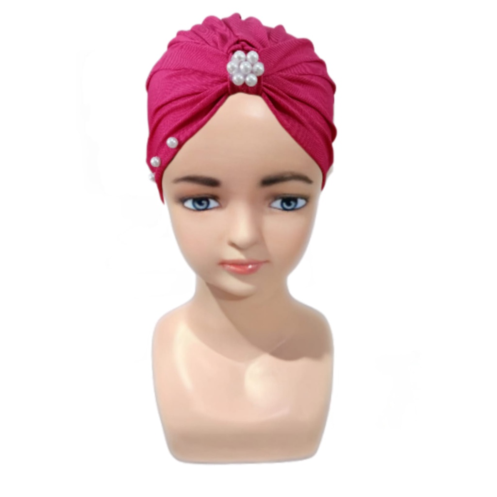 turban anak mutiara cantik lucu murah bahan jersey