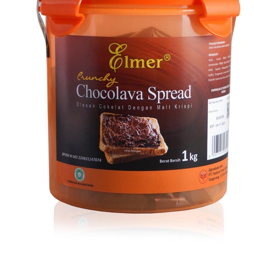 

❊ Elmer Spread Crunchy Chocolava Dark 1 kg | Selai Roti, Kue, Bolu ✺