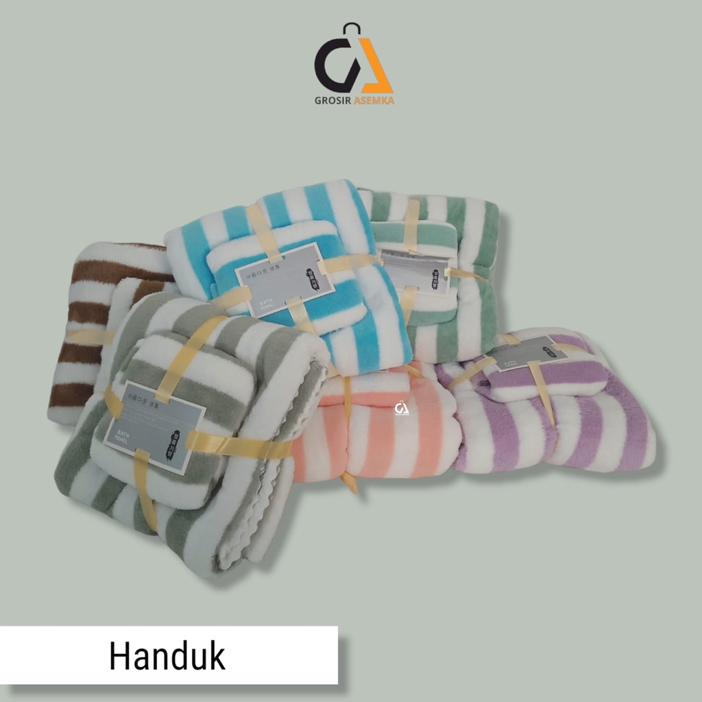 HANDUK 2IN1 COTTON TOWEL - HANDUK SET BULU KARANG 2IN1 COTTON TOWEL