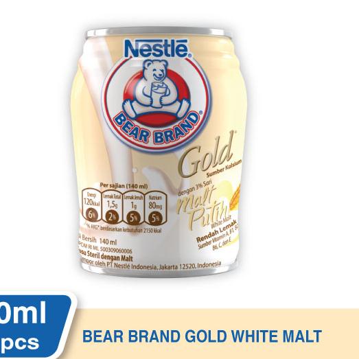 

✹ Bear Brand Gold Malt Putih 5 x 140 mL ►