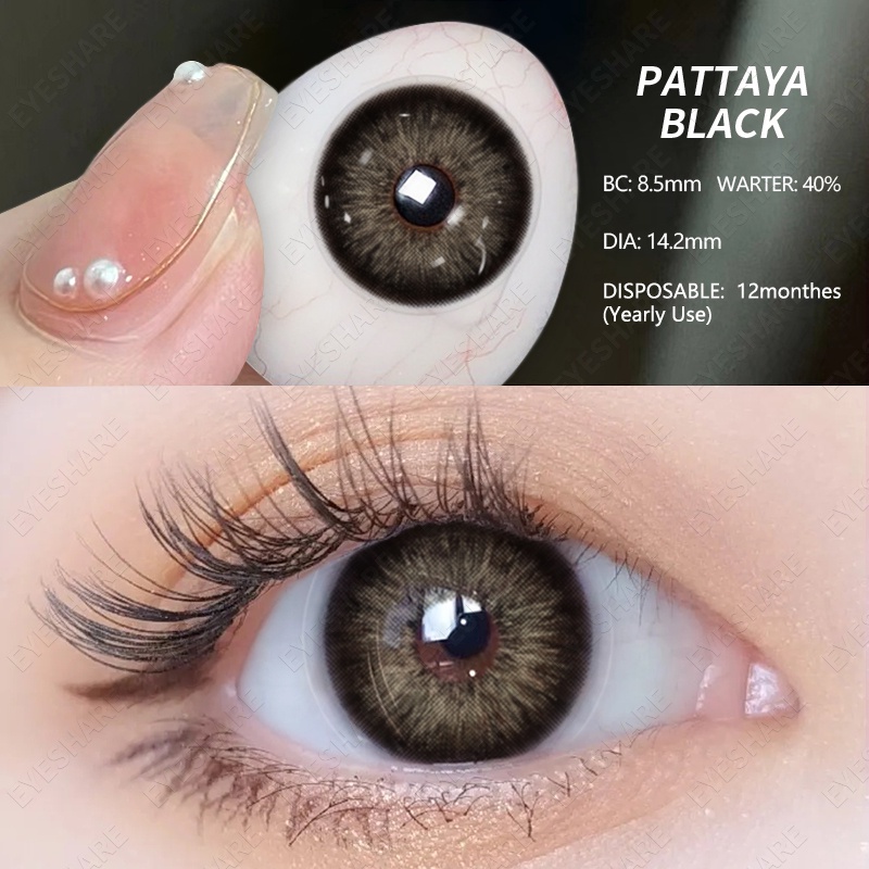 SOFTLENS 2pcs BIG EYES NORMAL LENSA KONTAK DIA.14.5.00MM / 2022 NEW PATTAYA GRAY SOFLEN INNOCENT  EXOTICON MISTERIUS-EYE /LIVING COLOR