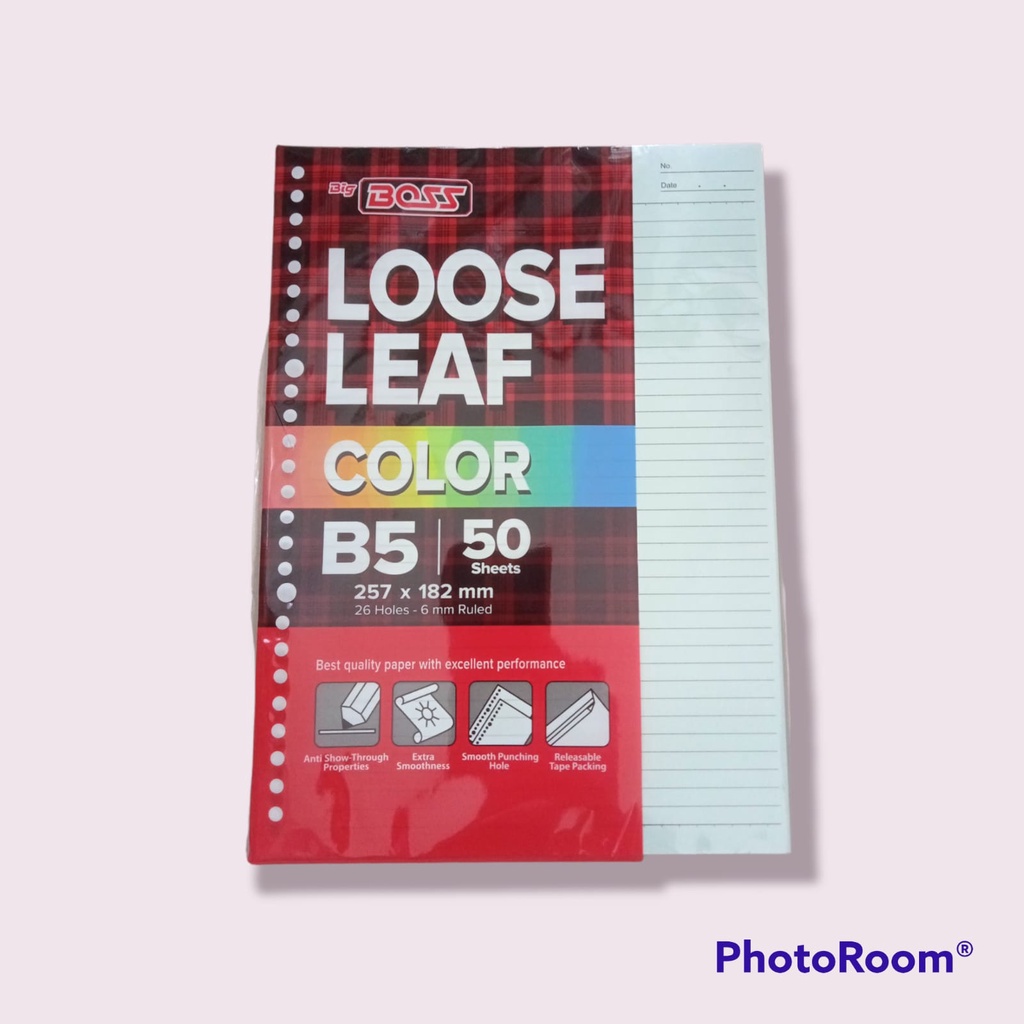 

Kertas loose leaf BIG BOSS isi 50 Lembar/kertas bergaris/kertas
