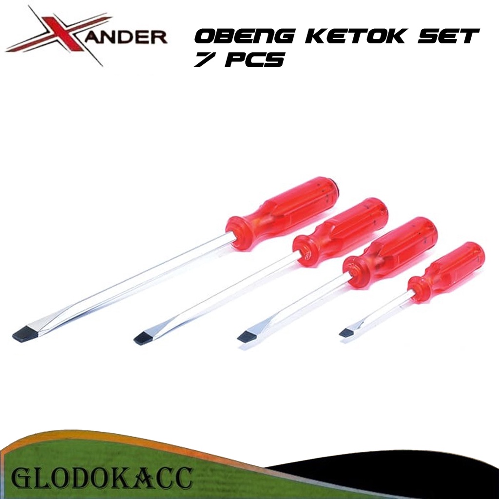 Obeng Ketok Set 7 pcs Merah Original Xander