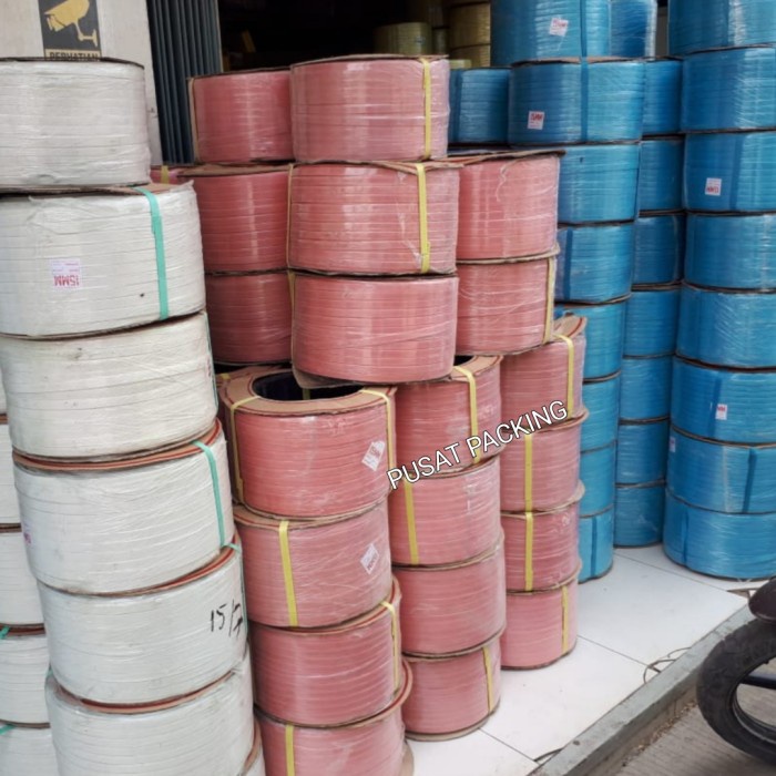 

Terlaris Tali Strapping Straping Band Warna 15Mm/Tali Packing/Tali Klem Klam