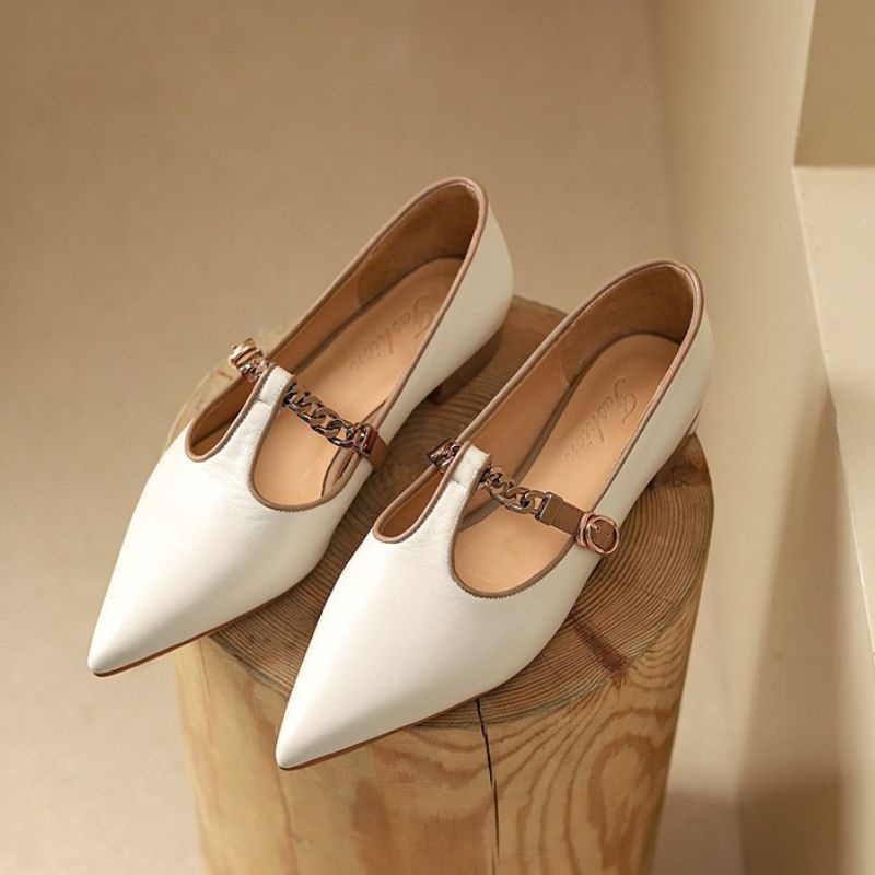 Sepatu Flat Wanita Import 0231120 Pointed-Toe Ballet Flat Shoes