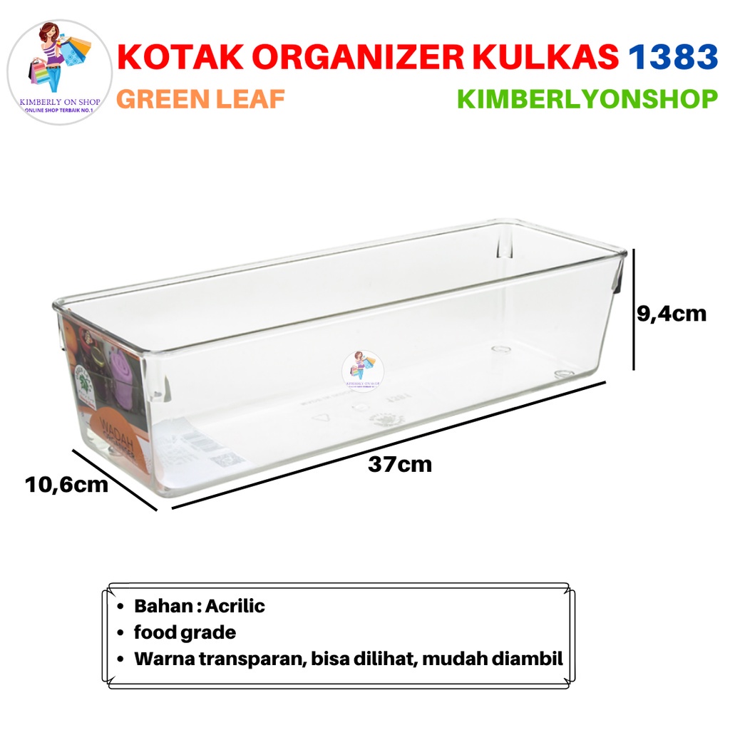Kotak Kontainer Makanan Kulkas Wadah Penyimpanan 1383 Green Leaf