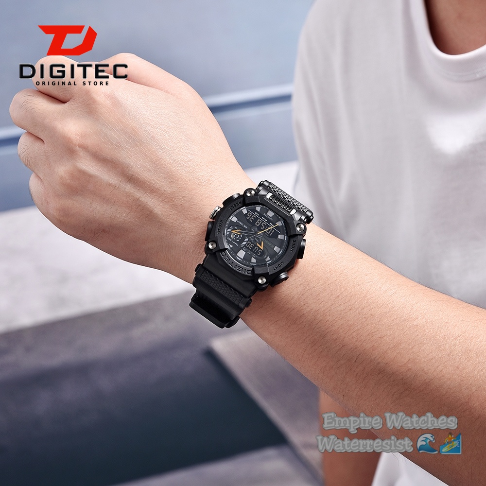 Jam Tangan Digitec DA2178T DG2178T 2178 Pria Cowok Strap Rubber Analog Kualitas Original Waterproof