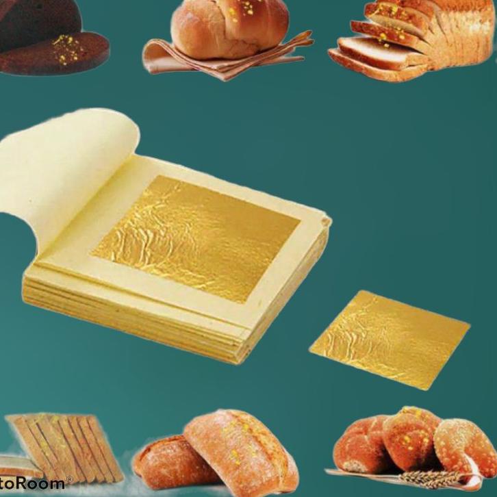 

➪ GOLD EDIBLE LEAF SHEET KERTAS MAS FOOD GRADE 24K 10Lembar ♧