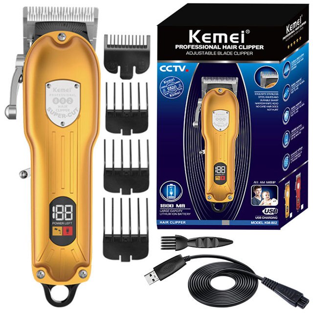 Kemei KM-802 Hair Clipper Taper Alat Cukur Rambut