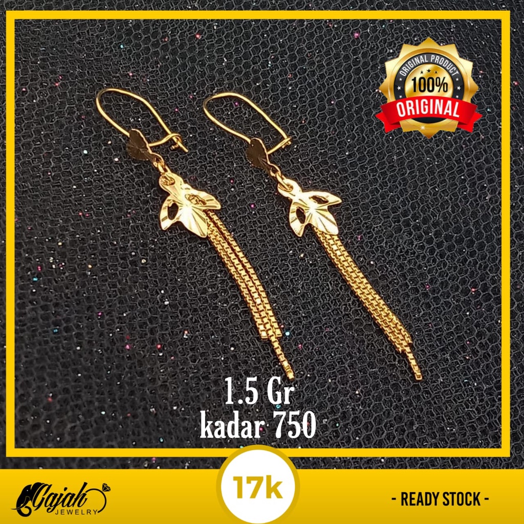 Anting emas 17k - 1.5 gr kadar 750 - 4227