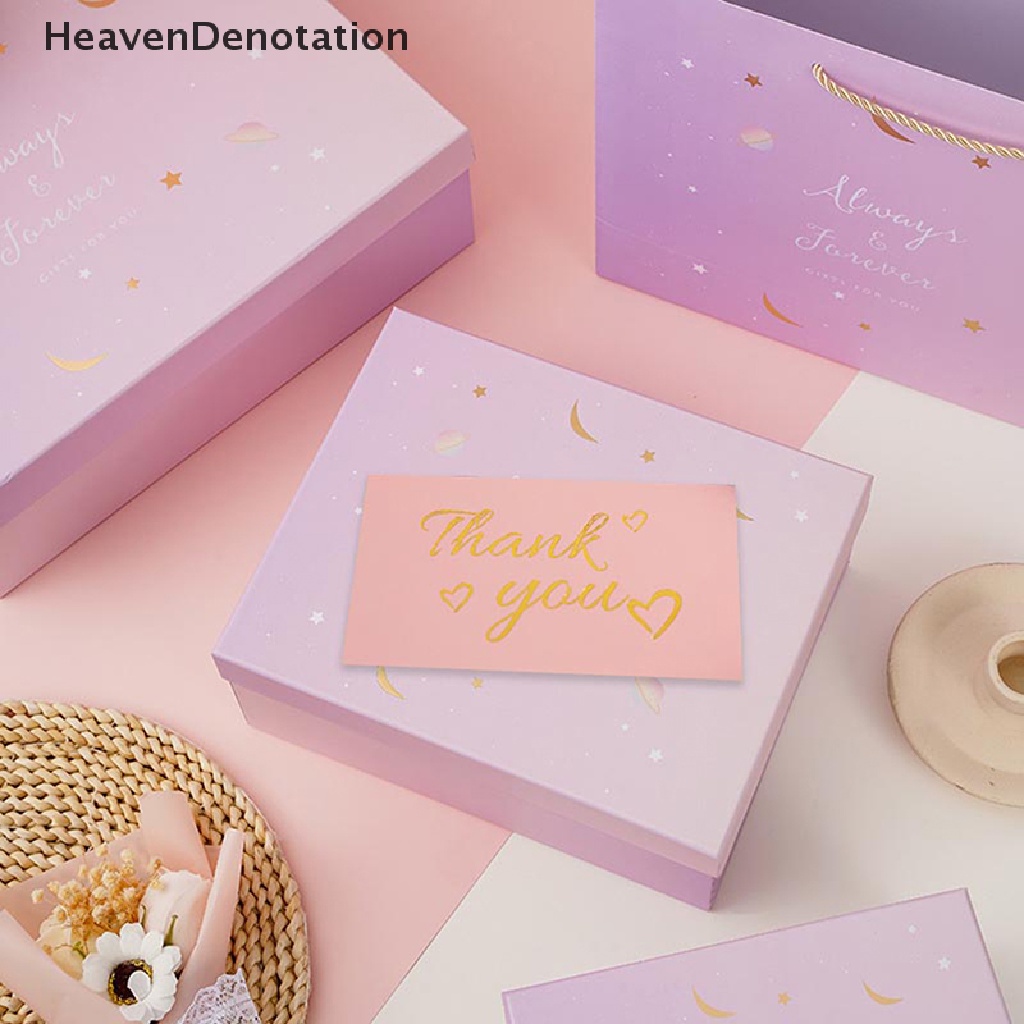 [HeavenDenotation] 50pcs Pink Terima Kasih Untuk Pesanan Anda Kartu Nama Gift Business Greeg Card HDV