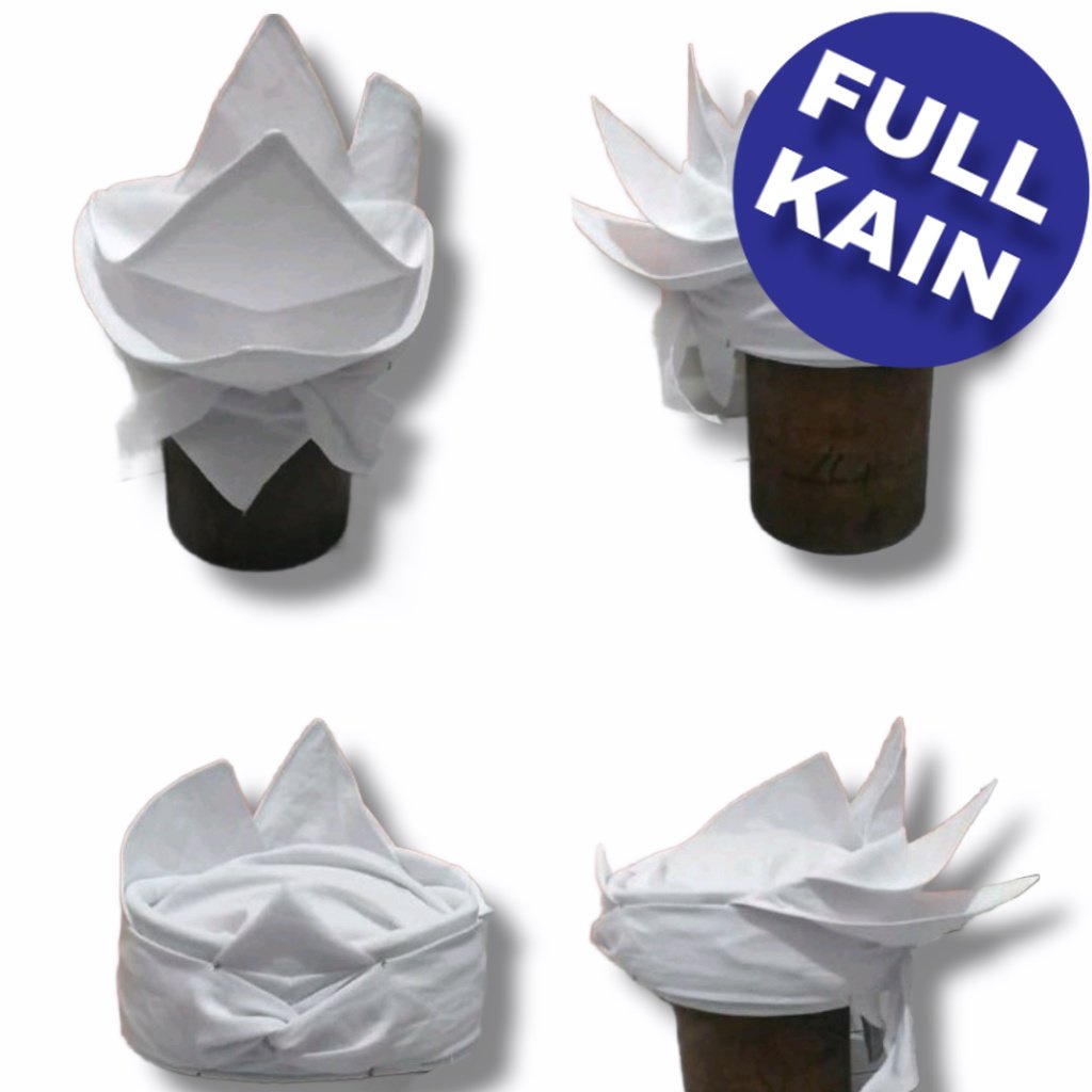 Iket Merak Ligar ( instan ) Iket merak ngibing FULL KAIN praktis permanen putih iket sunda bendo ker