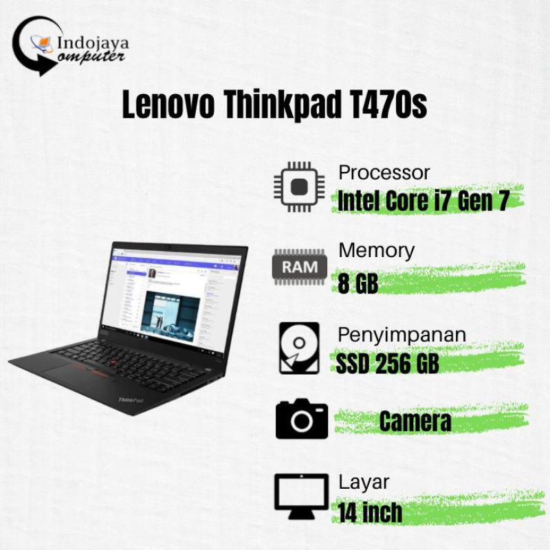 Laptop Lenovo ThinkPad T470s Core i7 Gen 7  RAM 20GB SSD 512 GB 14 inch Win 10