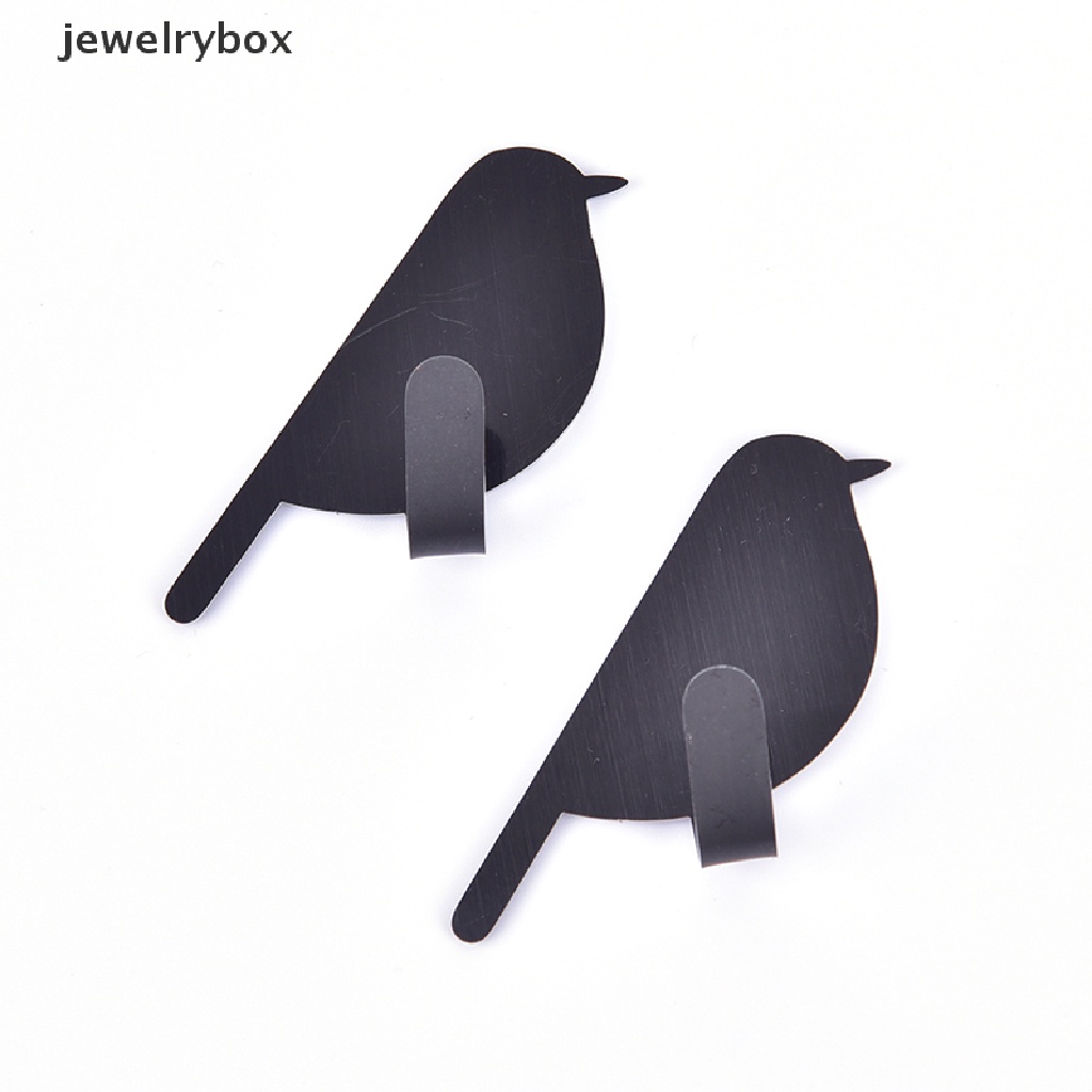 [jewelrybox] 2pcs Desain Burung Kreatif Kait Perekat Diri Kuat Kait Pintu Dinding Dekorasi Rumah Butik