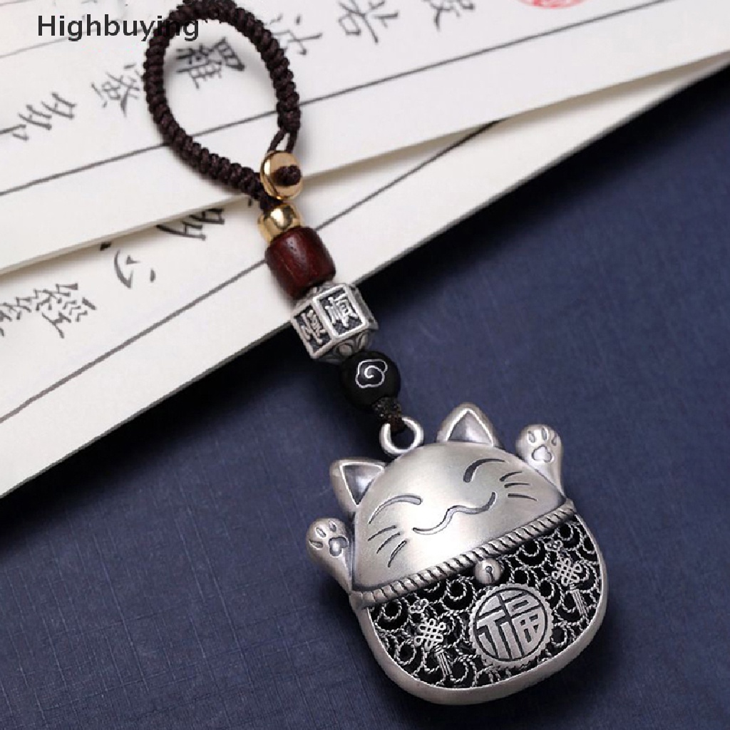 Hbid Indah Kucing Beruntung Vintage Tali Kepang Gantungan Kunci Aksesoris Ornamen Mobil Fashion Liontin Mobil Aksesoris Mobil Lucky Key Rings Glory