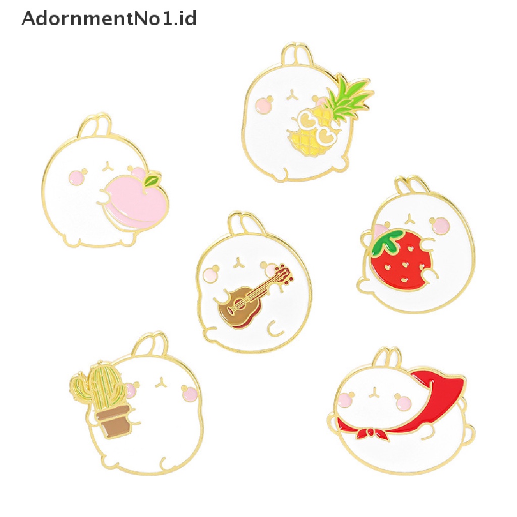 [AdornmentNo1] Kartun Hewan Manis Kelinci Enamel Pin Tanaman Buah Strawberry Nanas Alloy Bros Wanita Lucu Perhiasan Hadiah [ID]